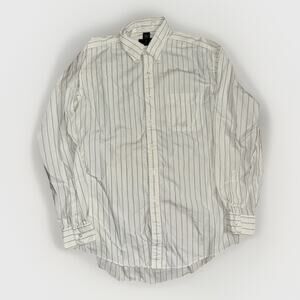 Ferrell Reed Vertical Stripe Dress Shirt Men’s 16-35 White Blue Downs Cloth